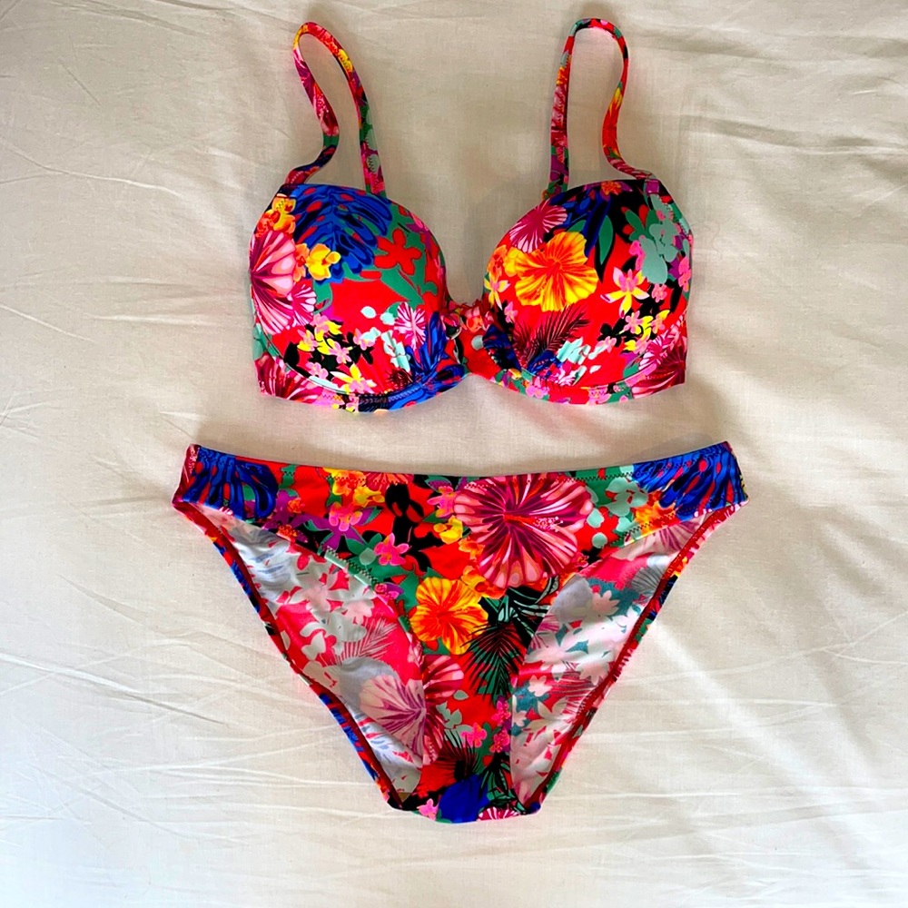 Floral print bathing suit
